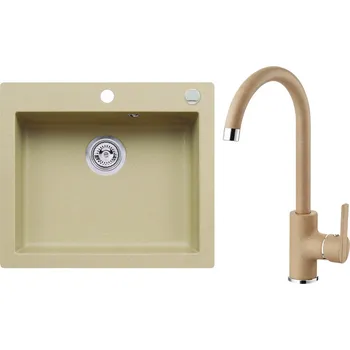 Granitový dřez Set Alveus (dřez Cortina 160 Beige 55 + baterie Tonia Beige 55) SETA25358