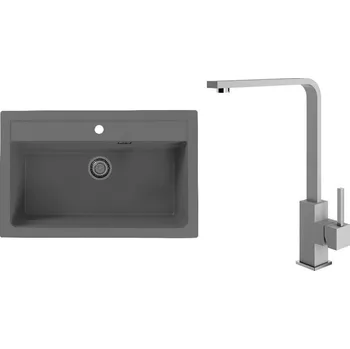 Granitový dřez Set Alveus (dřez Atrox 40 Beton 81 + baterie Afra Beton 81) SETA25052