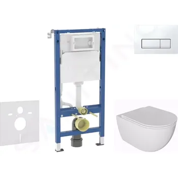 Geberit Duofix Set předstěnové instalace, klozetu Oudee a sedátka softclose, tlačítko Delta50, alpská bílá, SANI11CA3137B