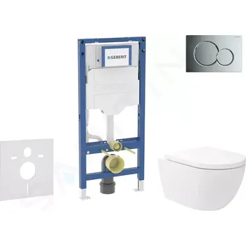 Geberit Duofix Set předstěnové instalace, klozetu Oudee Vortex a sedátka softclose, tlačítko Sigma01, lesklý chrom, SANI11CA1146B