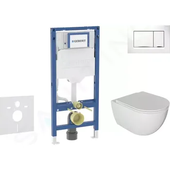 Geberit Duofix Set předstěnové instalace, klozetu Oudee a sedátka softclose, tlačítko Sigma30, bílá/chrom, SANI11CA3115B
