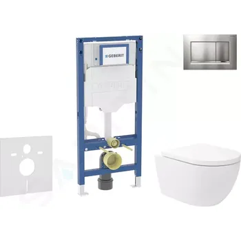 Geberit Duofix Set předstěnové instalace, klozetu Oudee Vortex a sedátka softclose, tlačítko Sigma30, lakovaný chrom mat/chrom, SANI11CA1148B