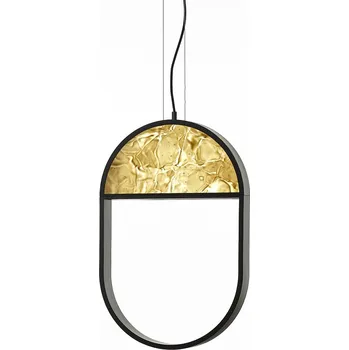 Brokis Unikátní závěsné svítidlo ze skla a kovu Geometric Oval 1/3 Top Barva skla: Světle růžové sklo lesklé BROKISGLASS PC01147_008