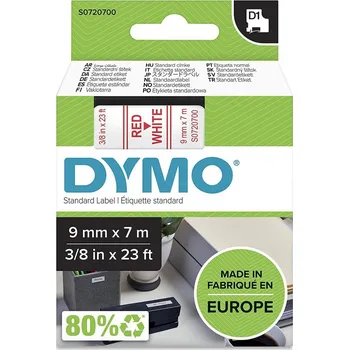 Pásek do tiskárny DYMO 40915 polyester páska 9mm x 7m typ D1, červená na bílé, S0720700