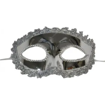 Karnevalová maska Škraboška maska stříbrná