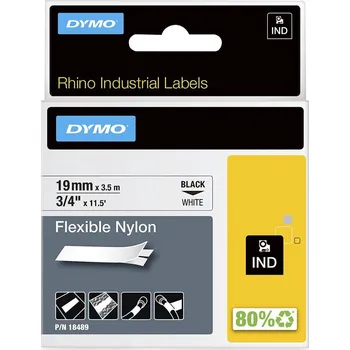 Pásek do tiskárny Dymo štítky 18489 ohebný nylon, 19mm x 3,5 m typ RHINO, černá na bílé, S0718120