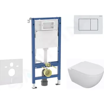 Geberit Duofix Set předstěnové instalace, klozetu Oudee a sedátka softclose, tlačítko Delta30, alpská bílá, SANI11CA3132B