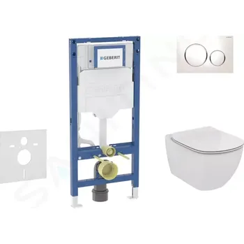 Geberit Duofix Set předstěnové instalace, klozetu Tesi a sedátka, tlačítko Sigma20, bílá/chrom, SANI11CD3119