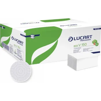Papírový ručník Lucart Eco V 150, 2 vrstvé papírové ručníky skládané, bílé, 3000 ks