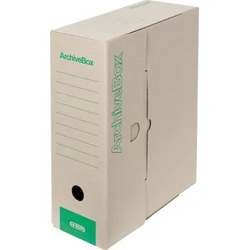 Archivační box Emba Archive box A4 natur, zelený potisk linky, hřbet 110 mm, silná lepenka