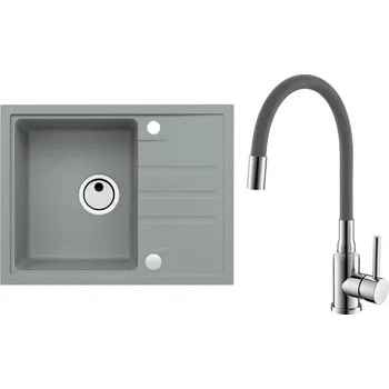 Granitový dřez Set Alveus (dřez Intermezzo 30 Beton 81 + baterie Mintas Beton/Chrom) SETA25228