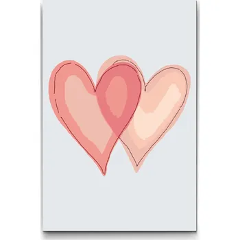 Malování podle čísel - Dvě srdce Velikost: 20x30cm, Rámování: Pouze srolované plátno