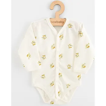 Kojenecký body NEW BABY Kojenecké celorozepínací body s dlouhým rukávem z organické bavlny Olivy New Baby Vel. 62