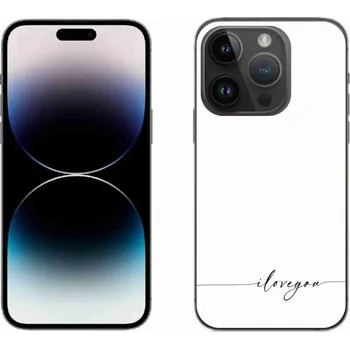 Pouzdro na mobilní telefon Gelový kryt mmCase na iPhone 14 Pro 6.1 - I love you bílé pozadí