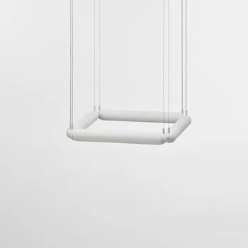 Brokis Impozantní skleněné svěšené svítidlo Puro Contour Square Délka strany: 800 mm, Barva skla: Tmavě šedá, Povrch montury: Černý matný komaxit PC01073_002