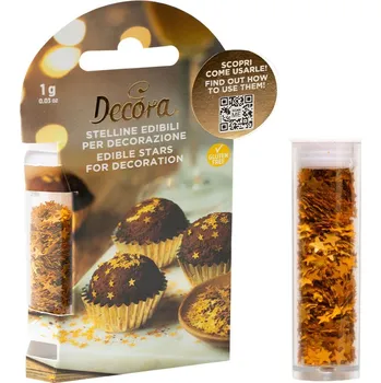 Jedlá dekorace na dort Decora DECO DEKORACE - ZLATÉ HVĚZDIČKY 1g