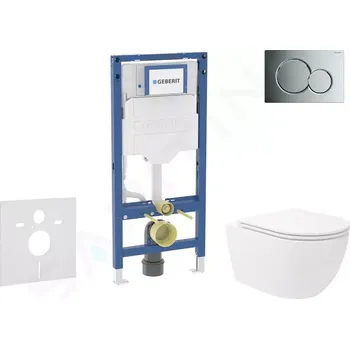 Geberit Duofix Set předstěnové instalace, klozetu Oudee Vortex a sedátka softclose, tlačítko Sigma01, lesklý chrom, SANI11CA1152B