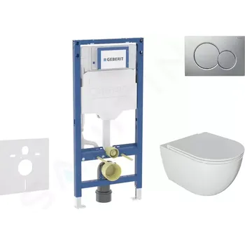 Geberit Duofix Set předstěnové instalace, klozetu Oudee a sedátka softclose, tlačítko Sigma01, lakovaný matný chrom, SANI11CA1123B