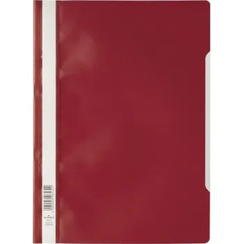 Durable 2573, rychlovazač PP, průhledná přední strana A4 Barva: Červená