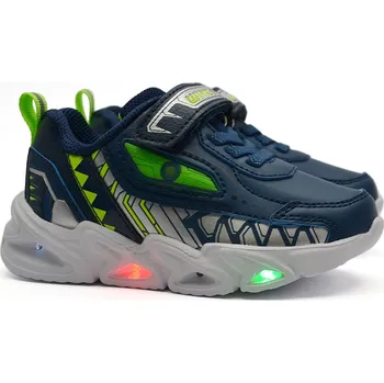 Dívčí polobotky Blikající boty WINK FE41021-2 zelenomodré Velikost: 27