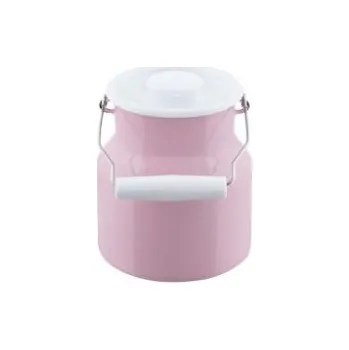 Hrnec Smaltovaná nádoba na mléko - 1 l - růžová