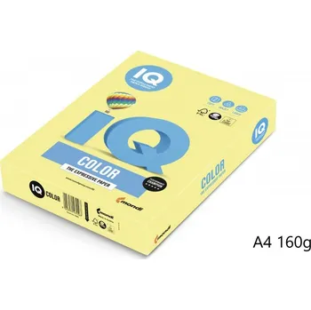 Barevný papír Mondi IQ Color barevný papír A4/160g trendová citrónově žlutá ZG34, 250 ks