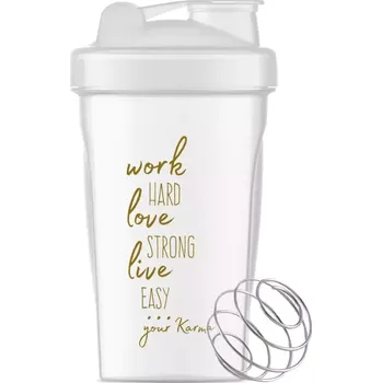 Shaker Goodie Plastový shaker s kovovou spirálou - bílý - 400 ml - 1 ks