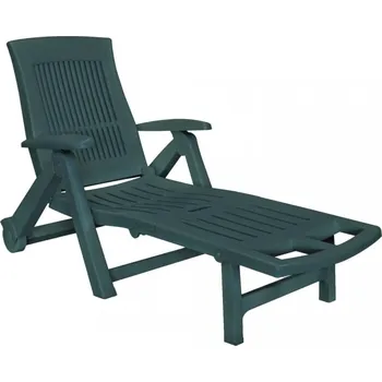 Zahradní lehátko Zahradní polohovatelné lehátko ZAZI — plast, zelená Bibl