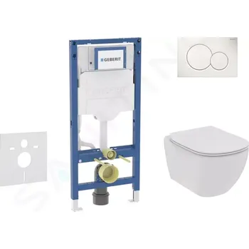 Geberit Duofix Set předstěnové instalace, klozetu Tesi a sedátka softclose, tlačítko Sigma01, alpská bílá, SANI11CD3108