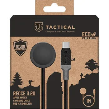 Datový kabel Magnetický nabíjecí kabel TACTICAL Recce USB-C pro Apple Watch - 1m - černý / šedý