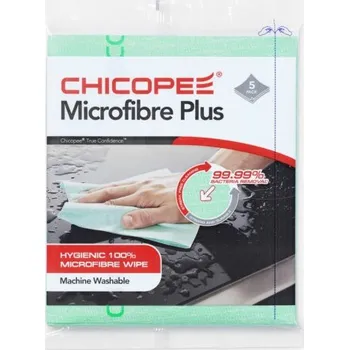 Utěrka Chicopee Microfibre Plus, profi utěrka z mikrovlákna 30x40 cm, 5ks v balení, zelená