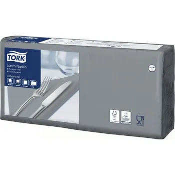 Papírový ubrousek Tork 477205, Tork šedý ubrousek – oběd, 2 vrstvy, 33x33 cm