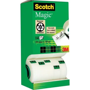 Lepicí páska 3M Scotch Magic Tape 810, lepicí páska bankovní popisovatelná, 19x33, balení 14 ks