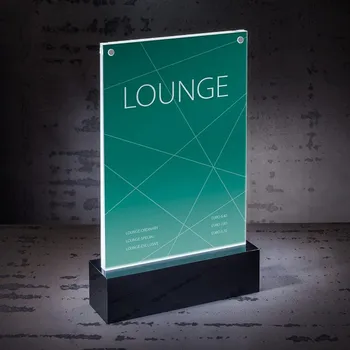 SIGEL TA420 Podsvícený LED stolní stojan pro formát A4, čirá / černá, akryl