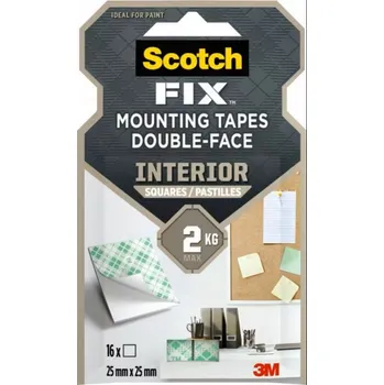 3M Scotch oboustranné lepící pěnové čtverečky 25x25 mm, 16 ks