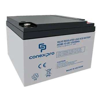 Záložní baterie Baterie Conexpro AGM-12-28 VRLA AGM 12V/28Ah, T12 AGM-12-28
