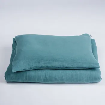 Povlečení Tulimese Povlečení mušelínové tmavě zelené ROZMĚRY POVLAKU NA PEŘINU: ŽÁDNÝ POVLAK NA PEŘINU, ROZMĚRY POVLAKU NA POLŠTÁŘ: POVLAK NA POLŠTÁŘ 55X35 CM