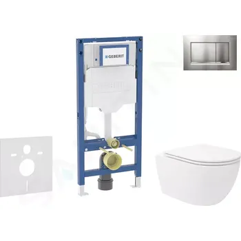 Geberit Duofix Set předstěnové instalace, klozetu Oudee Vortex a sedátka softclose, tlačítko Sigma30, lakovaný chrom mat/chrom, SANI11CA1154B