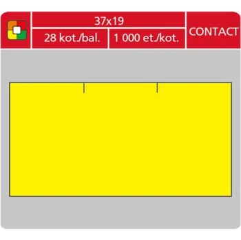 Samolepící etiketa S&K LABEL Etikety cenové S&K 37x19 Contact (obdélník) žluté, 1000 ks