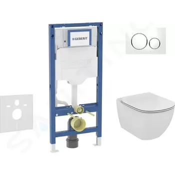 Geberit Duofix Set předstěnové instalace, klozetu Tesi a sedátka softclose, tlačítko Sigma20, bílá/lesklý chrom, SANI11CD3135