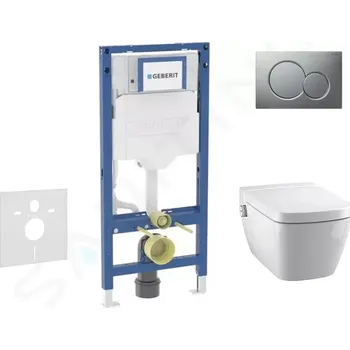 Geberit Duofix Set předstěnové instalace, klozetu TECEone a sedátka softclose, tlačítko Sigma01, matný chrom, SANI11CT2102