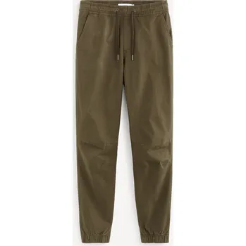 Pánské oblečení Celio Kalhoty Voyage s pružným pasem 1100004 Khaki 38/34