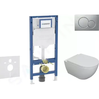 Geberit Duofix Set předstěnové instalace, klozetu Oudee a sedátka softclose, tlačítko Sigma01, lakovaný matný chrom, SANI11CA1103B