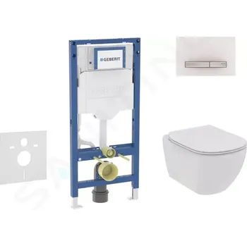 Geberit Duofix Set předstěnové instalace, klozetu Tesi a sedátka softclose, tlačítko Sigma50, alpská bílá, SANI11CD3115