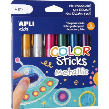 Speciální výtvarná barva Apli Temperové barvy metalické APLI, v tyčince - suché - 6 barev