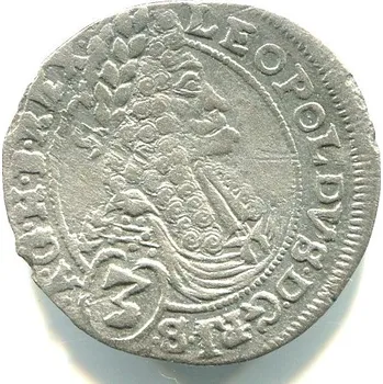 Leopold I. 3 Kreuzer 1696 / C-SH. Bratislava. Ag.
