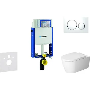 Geberit Kombifix - Modul pro závěsné WC s tlačítkem Sigma20, bílá/lesklý chrom + Duravit ME by Starck - WC a sedátko, Rimless, SoftClose 110.302.00.5 NM4