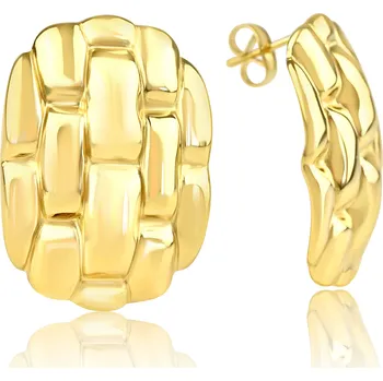 Náušnice Pozlacené ocelové náušnice s pletením - Meucci DE588