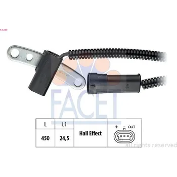 Kliková hřídel Senzor, otáčky motoru FACET 9.0249