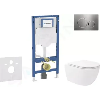 Geberit Duofix Set předstěnové instalace, klozetu Oudee Vortex a sedátka softclose, tlačítko Sigma20, nerez, SANI11CA6108B